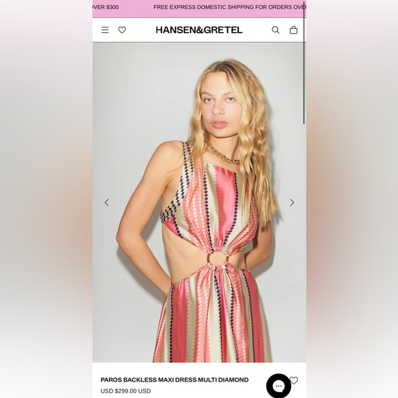 HANSEN&GRETEL PAROS BACKLESS MAXI DRESS MULTI DIAMOND - Picture 2 of 7